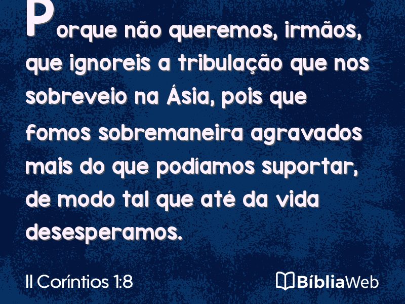 II Coríntios 1:8 em imagem para compartilhar