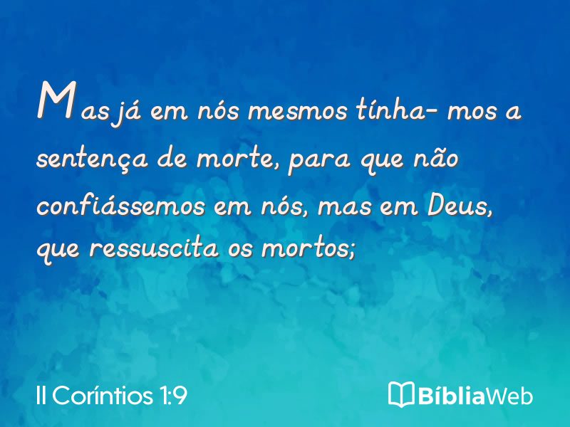 II Coríntios 1:9 em imagem para compartilhar