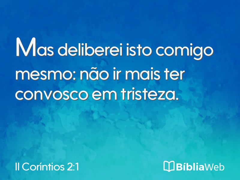 II Coríntios 2:1 em imagem para compartilhar