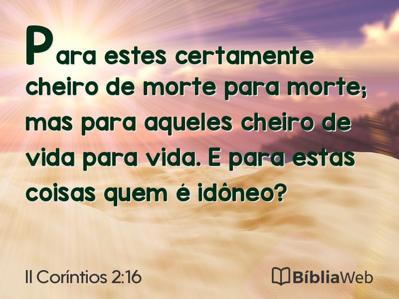 II Coríntios 2:16 em imagem para compartilhar