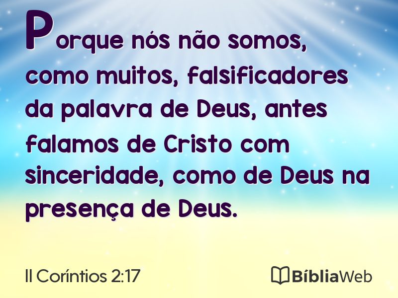 II Coríntios 2:17 em imagem para compartilhar