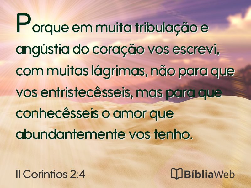 II Coríntios 2:4 em imagem para compartilhar