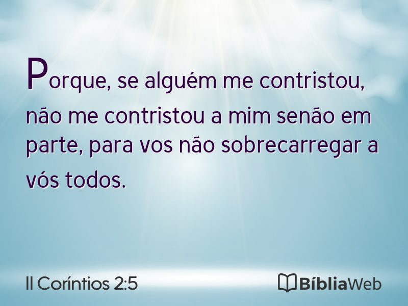 II Coríntios 2:5 em imagem para compartilhar