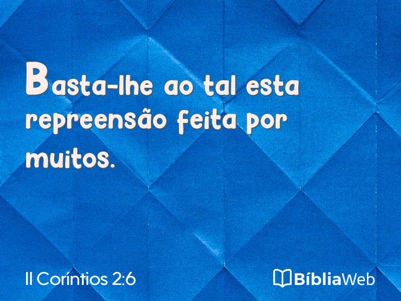 II Coríntios 2:6 em imagem para compartilhar
