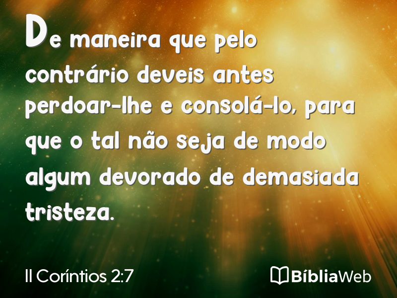 II Coríntios 2:7 em imagem para compartilhar