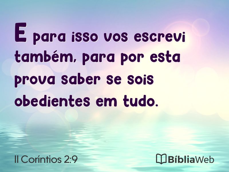 II Coríntios 2:9 em imagem para compartilhar