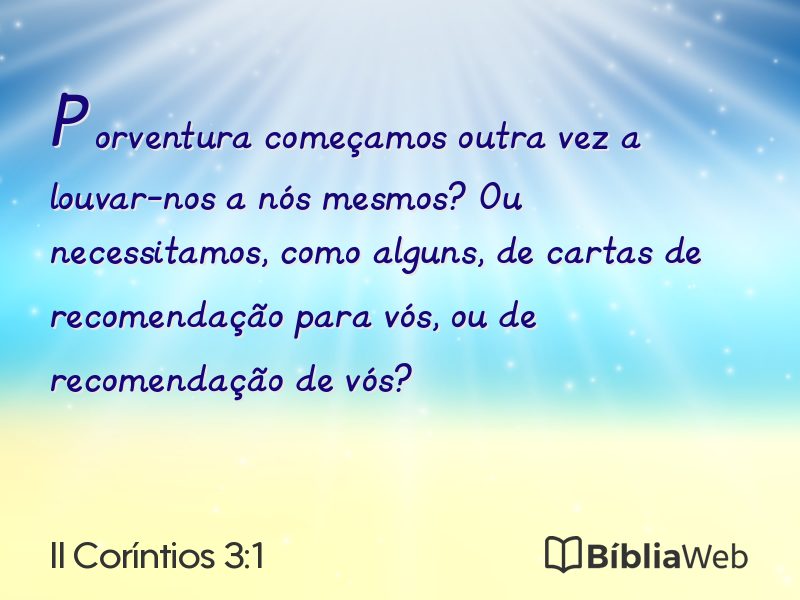 II Coríntios 3:1 em imagem para compartilhar