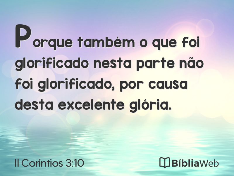 II Coríntios 3:10 em imagem para compartilhar