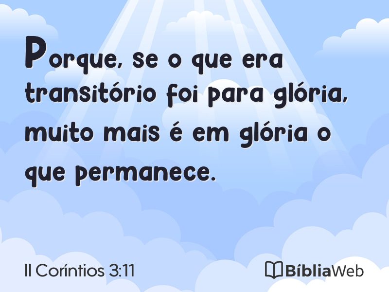 II Coríntios 3:11 em imagem para compartilhar
