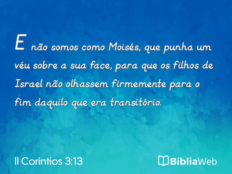 II Coríntios 3:13 em imagem para compartilhar