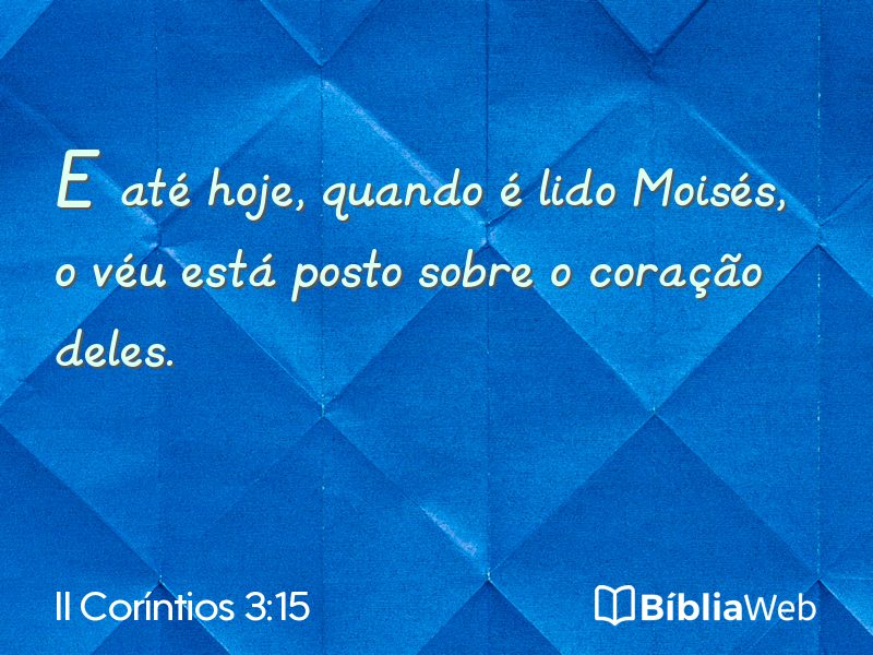 II Coríntios 3:15 em imagem para compartilhar