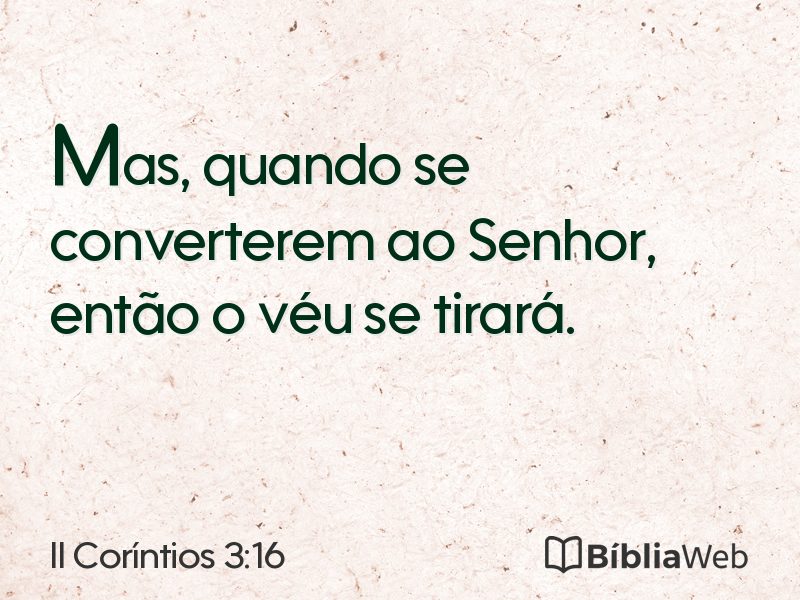 II Coríntios 3:16 em imagem para compartilhar