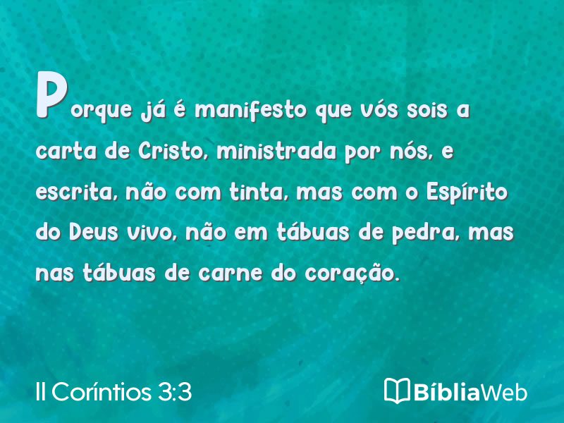 II Coríntios 3:3 em imagem para compartilhar