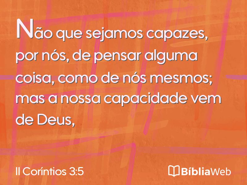 II Coríntios 3:5 em imagem para compartilhar