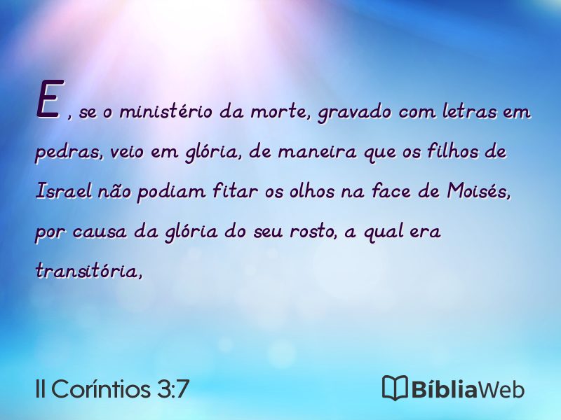 II Coríntios 3:7 em imagem para compartilhar