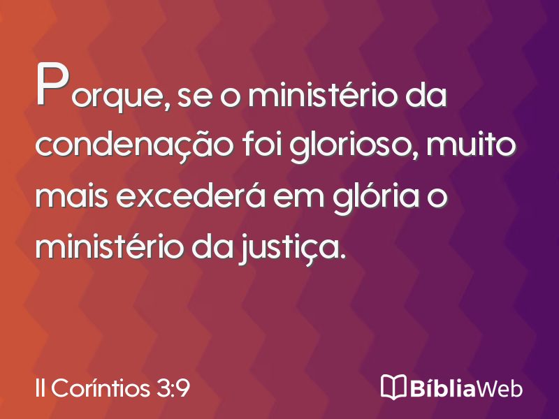 II Coríntios 3:9 em imagem para compartilhar