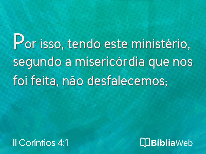 II Coríntios 4:1 em imagem para compartilhar