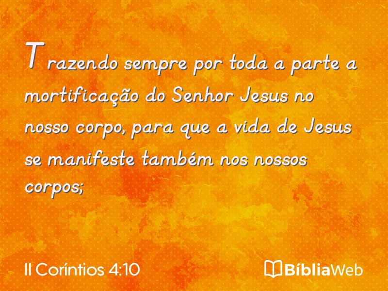 II Coríntios 4:10 em imagem para compartilhar