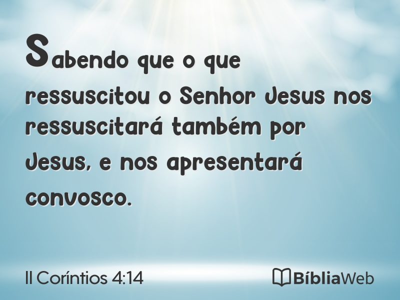 II Coríntios 4:14 em imagem para compartilhar