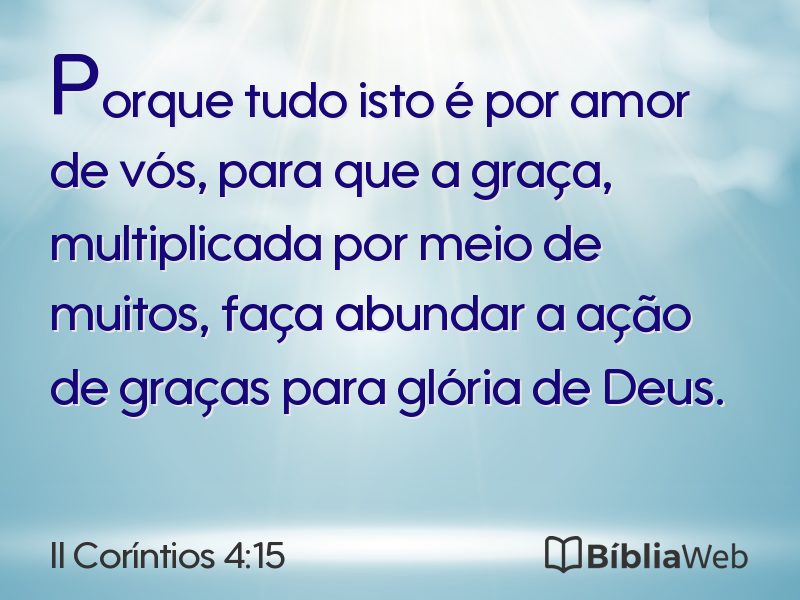II Coríntios 4:15 em imagem para compartilhar