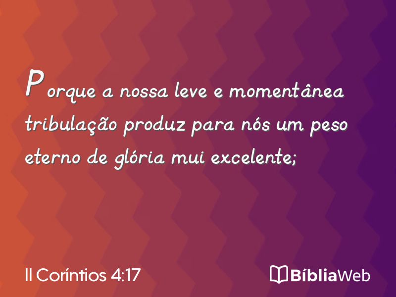 II Coríntios 4:17 em imagem para compartilhar