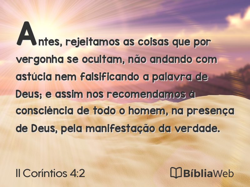 II Coríntios 4:2 em imagem para compartilhar