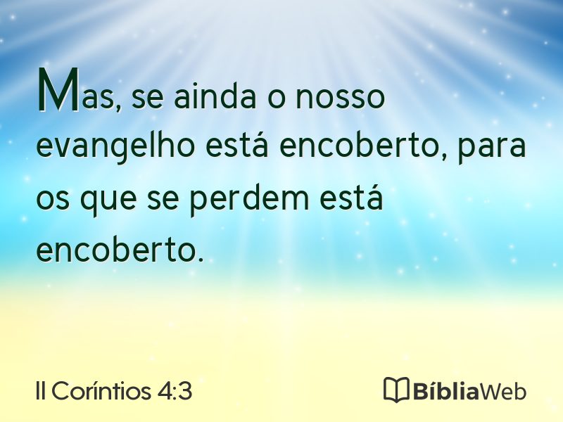 II Coríntios 4:3 em imagem para compartilhar