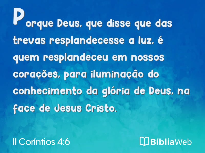 II Coríntios 4:6 em imagem para compartilhar