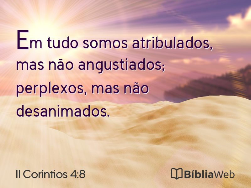 II Coríntios 4:8 em imagem para compartilhar