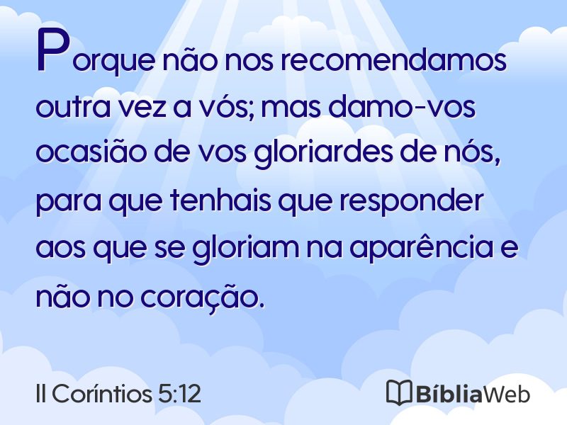 II Coríntios 5:12 em imagem para compartilhar