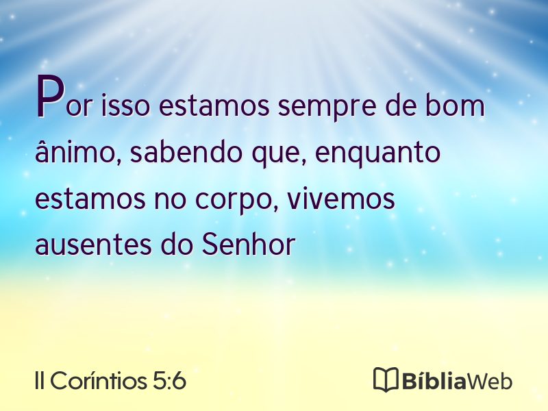 II Coríntios 5:6 em imagem para compartilhar