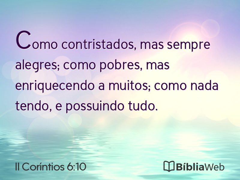 II Coríntios 6:10 em imagem para compartilhar
