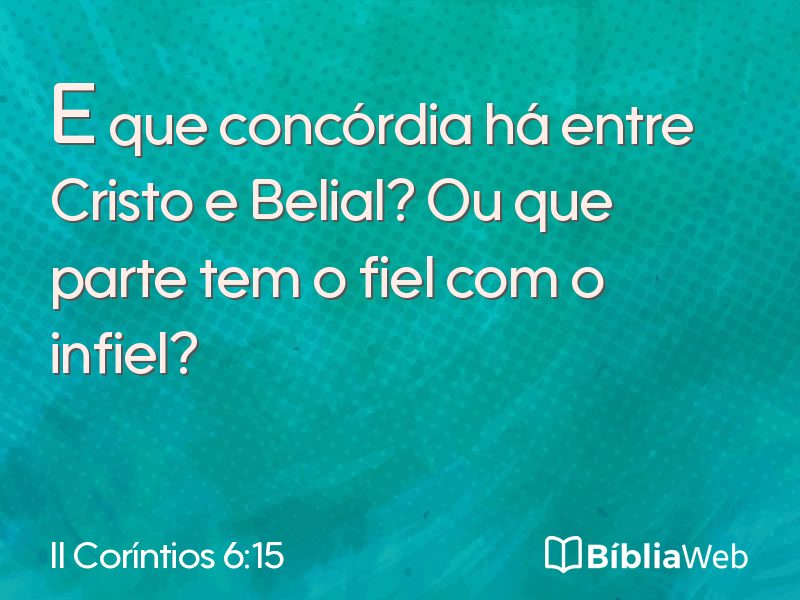 II Coríntios 6:15 em imagem para compartilhar