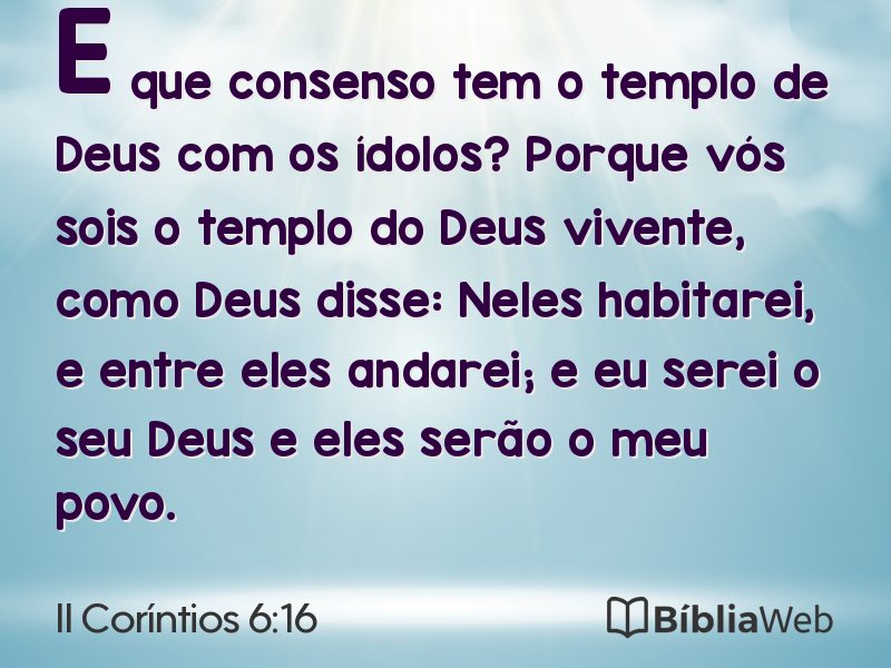 II Coríntios 6:16 em imagem para compartilhar