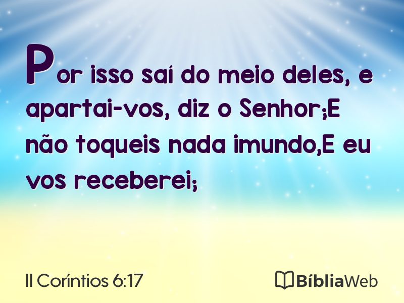 II Coríntios 6:17 em imagem para compartilhar
