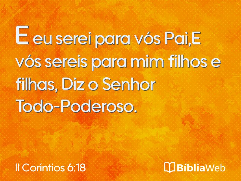 II Coríntios 6:18 em imagem para compartilhar
