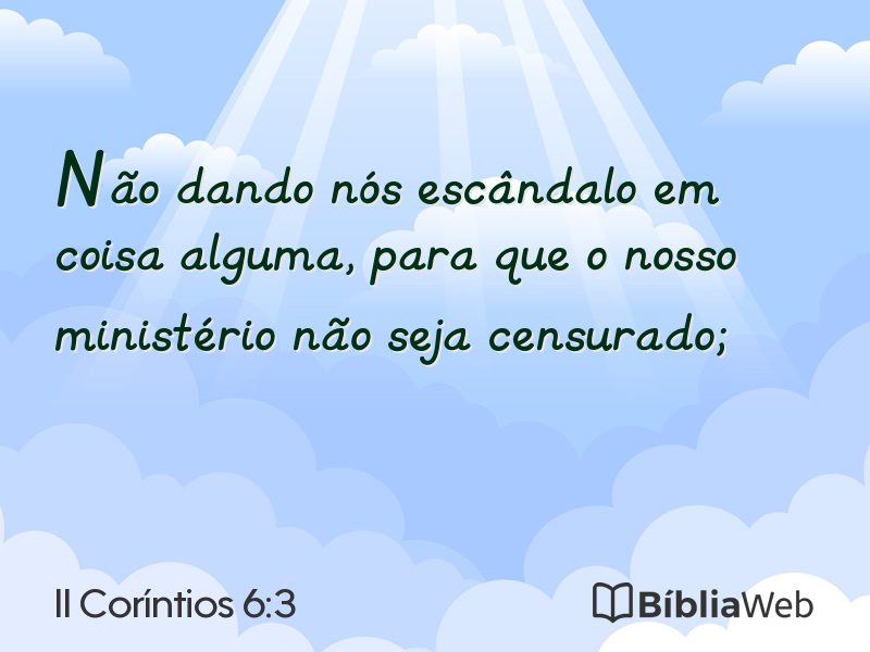 II Coríntios 6:3 em imagem para compartilhar