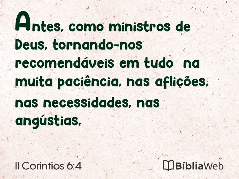 II Coríntios 6:4 em imagem para compartilhar