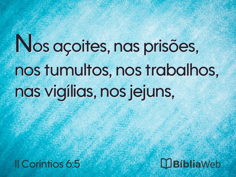 II Coríntios 6:5 em imagem para compartilhar