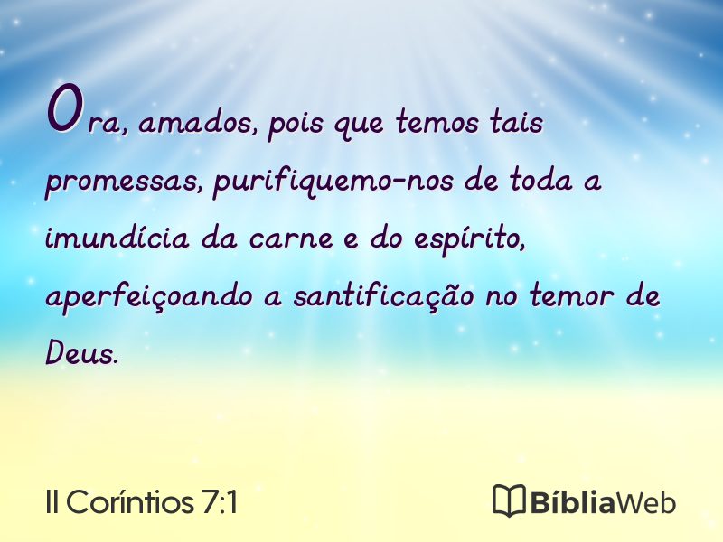 II Coríntios 7:1 em imagem para compartilhar