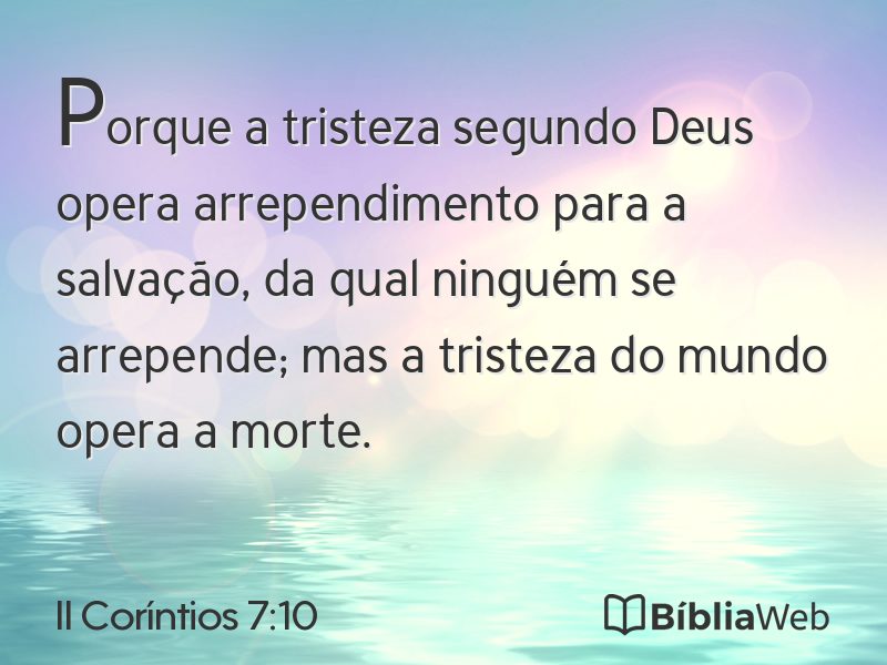 II Coríntios 7:10 em imagem para compartilhar