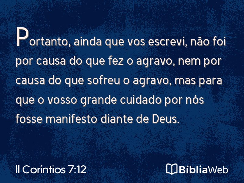 II Coríntios 7:12 em imagem para compartilhar