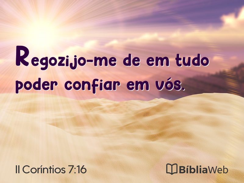 II Coríntios 7:16 em imagem para compartilhar