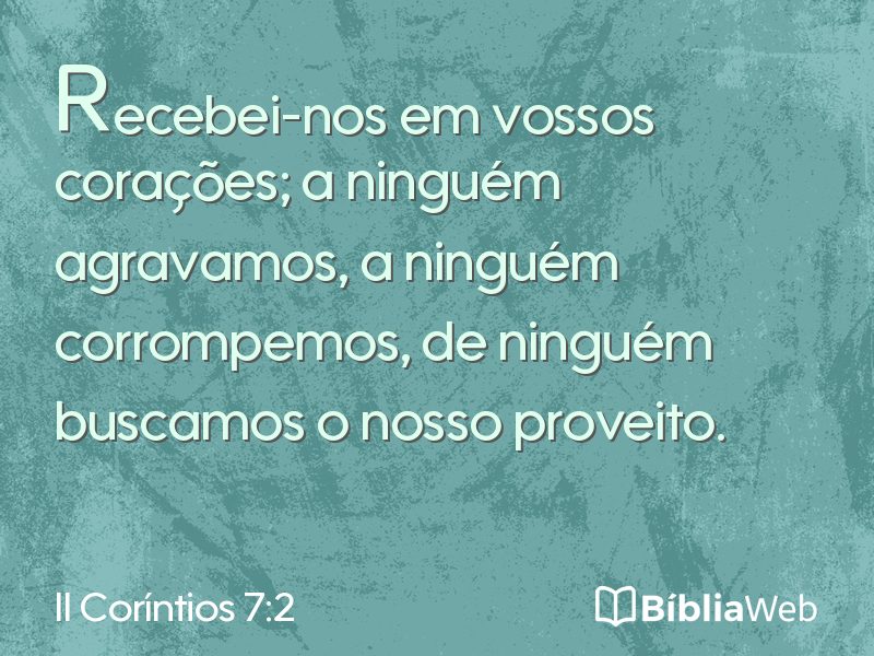 II Coríntios 7:2 em imagem para compartilhar