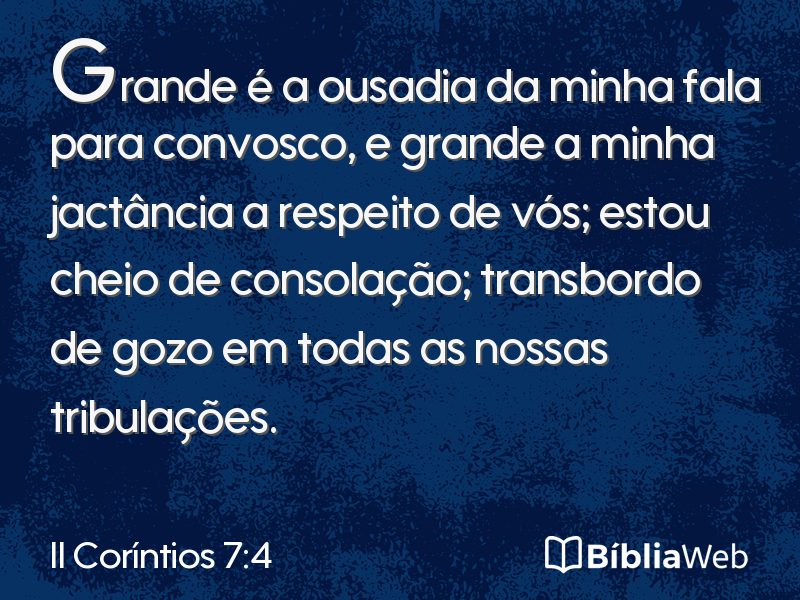 II Coríntios 7:4 em imagem para compartilhar