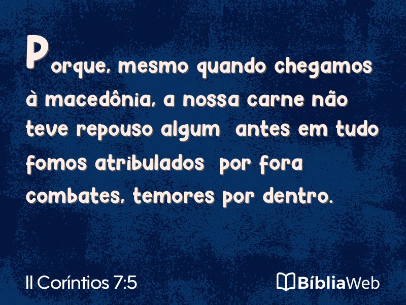 II Coríntios 7:5 em imagem para compartilhar