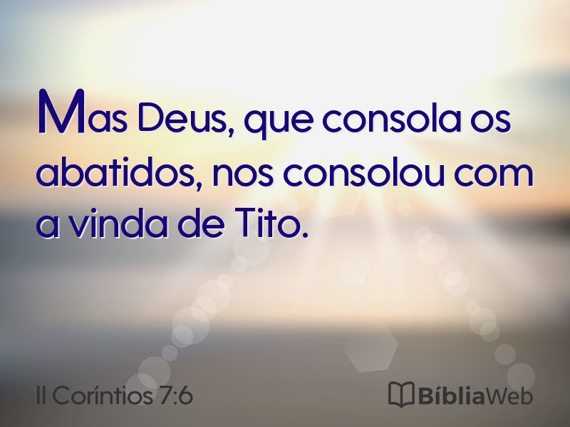 II Coríntios 7:6 em imagem para compartilhar
