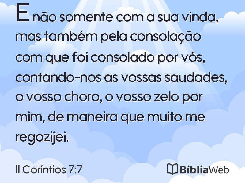 II Coríntios 7:7 em imagem para compartilhar