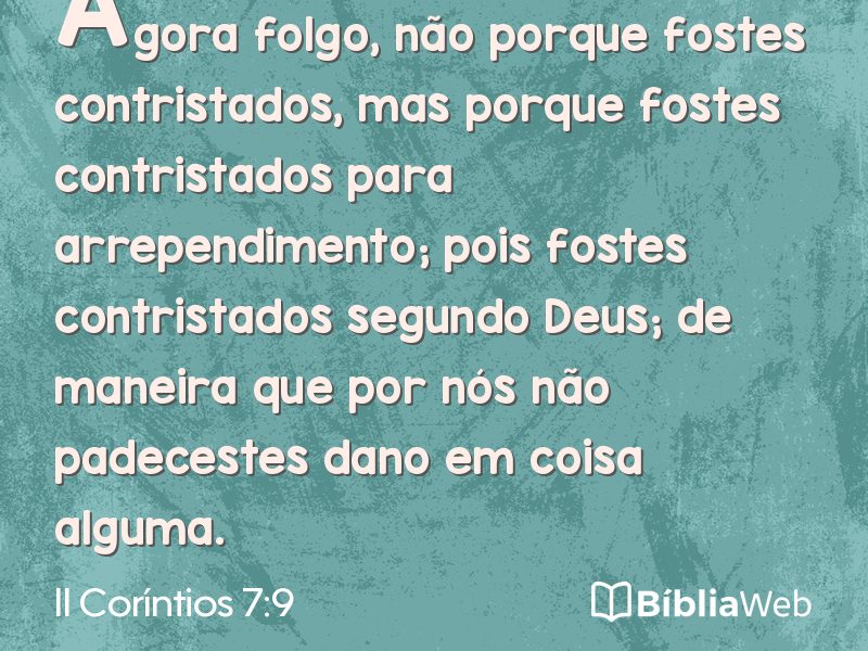 II Coríntios 7:9 em imagem para compartilhar