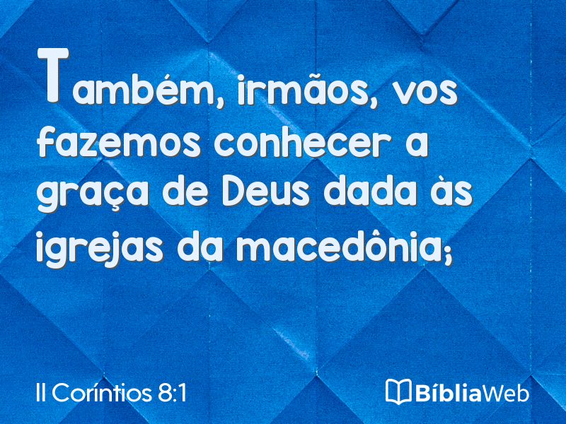 II Coríntios 8:1 em imagem para compartilhar